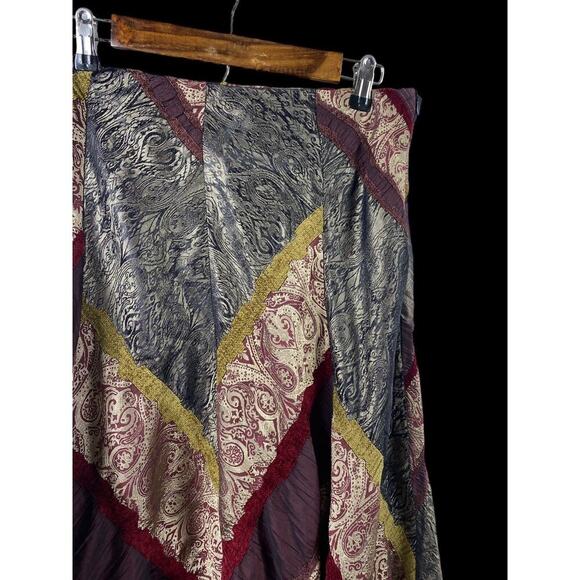 Coldwater Creek Skirt Medium Patchwork Gypsy Core Y2K Boho Artsy Mixed Fabrics - Picture 7 of 12